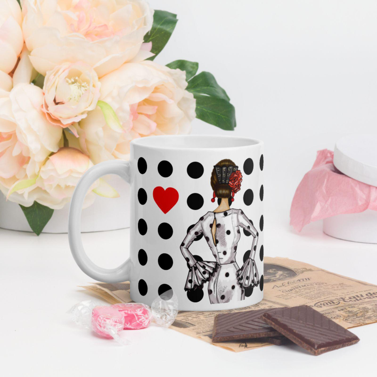 Taza Flamenca de Cerámica 350 ml – Diseño Maria Blanco_exp2