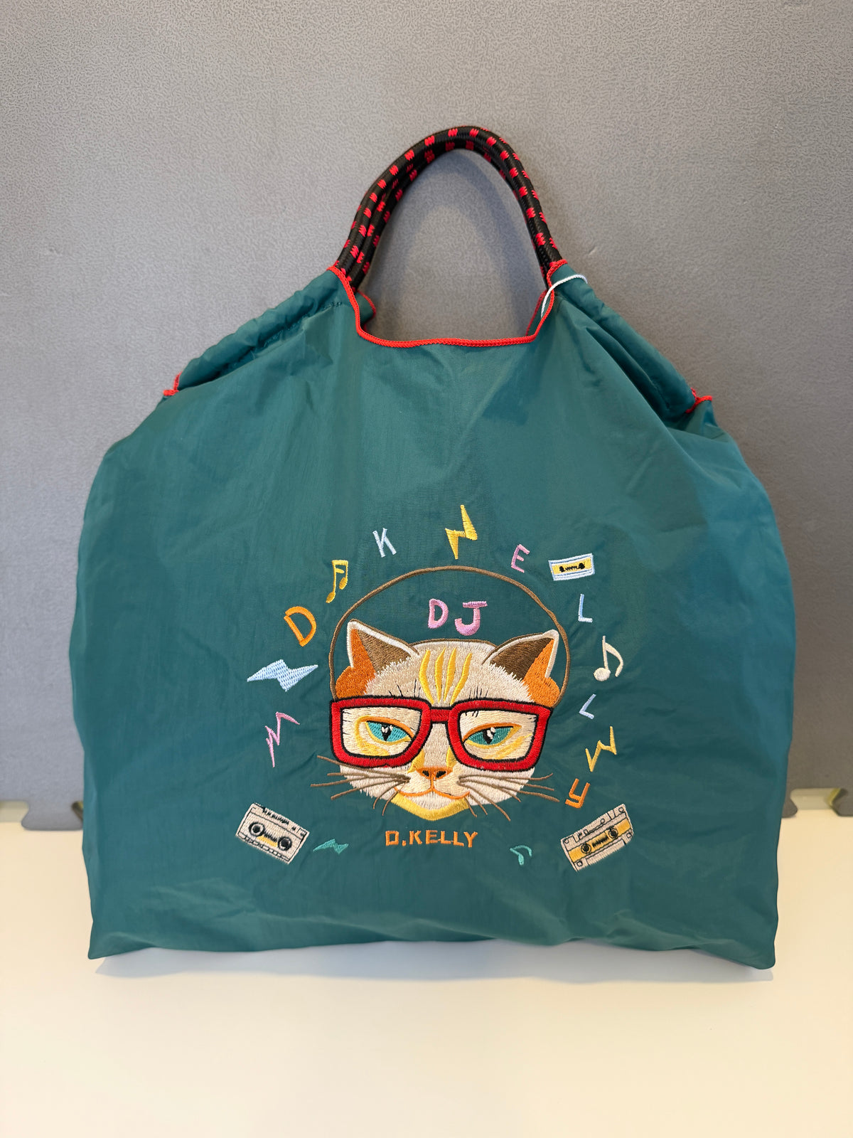 Tote Bag DJ Cat – Petrol